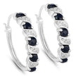 1.28 Carat Genuine Blue Sapphire and White Topaz .925 Sterling Silver Earrings