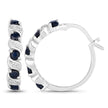 1.28 Carat Genuine Blue Sapphire and White Topaz .925 Sterling Silver Earrings