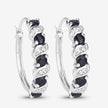 1.28 Carat Genuine Blue Sapphire and White Topaz .925 Sterling Silver Earrings
