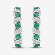 1.08 Carat Genuine Emerald and White Topaz .925 Sterling Silver Earrings