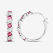 1.28 Carat Genuine Pink Tourmaline and White Topaz .925 Sterling Silver Earrings