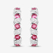 1.28 Carat Genuine Pink Tourmaline and White Topaz .925 Sterling Silver Earrings