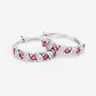 1.28 Carat Genuine Pink Tourmaline and White Topaz .925 Sterling Silver Earrings