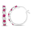 1.38 Carat Genuine Ruby and White Topaz .925 Sterling Silver Earrings
