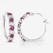 1.38 Carat Genuine Ruby and White Topaz .925 Sterling Silver Earrings