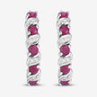 1.38 Carat Genuine Ruby and White Topaz .925 Sterling Silver Earrings