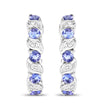 1.08 Carat Genuine Tanzanite and White Topaz .925 Sterling Silver Earrings