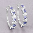 1.08 Carat Genuine Tanzanite and White Topaz .925 Sterling Silver Earrings