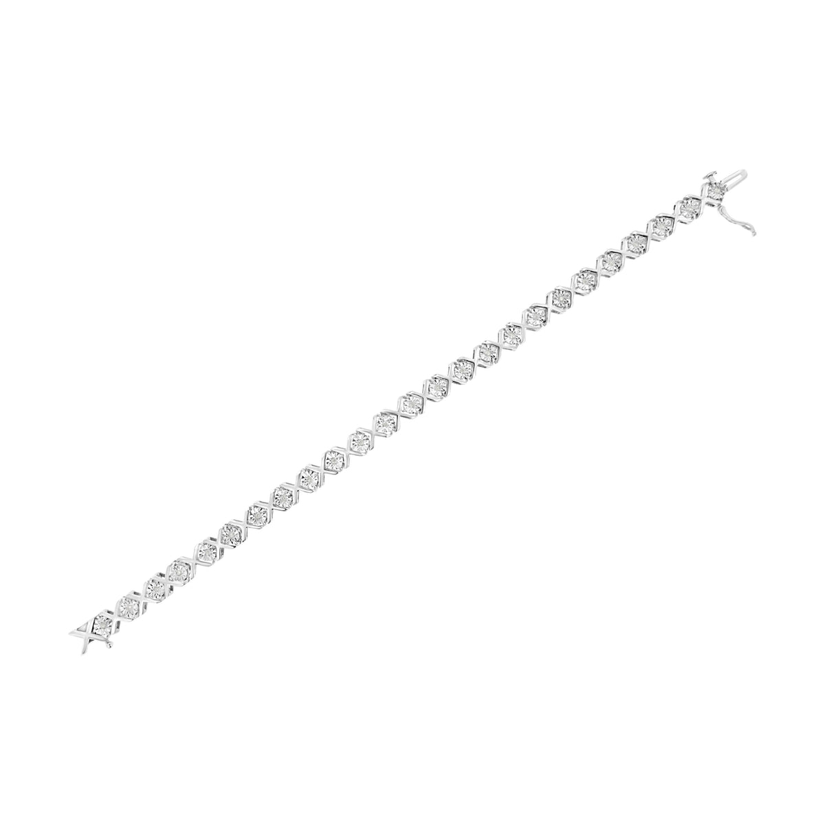 .925 Sterling Silver 1/4 Cttw Miracle Set Diamond 