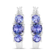 1.58 Carat Genuine Tanzanite .925 Sterling Silver Earrings