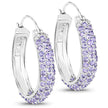 3.06 Carat Genuine Tanzanite .925 Sterling Silver Earrings
