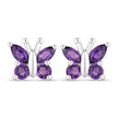 1.00 Carat Genuine Amethyst .925 Sterling Silver Earrings