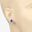 4.62 Carat Genuine Tanzanite and White Diamond 14K White Gold Earrings