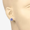 3.82 Carat Genuine Tanzanite and White Diamond 14K White Gold Earrings