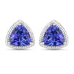 4.24 Carat Genuine Tanzanite 14K White Gold Earrings