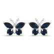 0.61 Carat Genuine Blue Sapphire .925 Sterling Silver Earrings