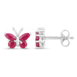 0.63 Carat Genuine Ruby .925 Sterling Silver Earrings