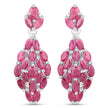 4.12 Carat Genuine Ruby .925 Sterling Silver Earrings