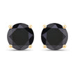 3.84 Carat Genuine Black Diamond 14K Yellow Gold Earrings