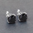4.25 Carat Genuine Black Diamond 14K White Gold Earrings