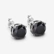 4.25 Carat Genuine Black Diamond 14K White Gold Earrings