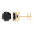 4.77 Carat Genuine Black Diamond 14K Yellow Gold Earrings