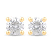 0.23 Carat Genuine White Diamond 10K Yellow Gold Earrings