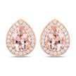 2.03 Carat Genuine Morganite and White Diamond 14K Rose Gold Earrings