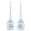 7.52 Carat Genuine Baby Swiss Blue Topaz and Blue Topaz .925 Sterling Silver Earrings