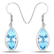9.76 Carat Genuine Blue Topaz .925 Sterling Silver Earrings