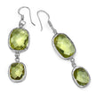 25.74 Carat Genuine Lemon Quartz .925 Sterling Silver Earrings