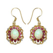 14K Yellow Gold Plated 4.94 Carat Genuine Multi Stones .925 Sterling Silver Earrings