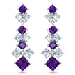 4.94 Carat Genuine Amethyst & Blue Topaz .925 Sterling Silver Earrings
