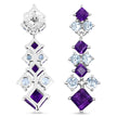 4.94 Carat Genuine Amethyst & Blue Topaz .925 Sterling Silver Earrings