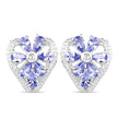 2.97 Carat Genuine Tanzanite & White Topaz .925 Sterling Silver Earrings