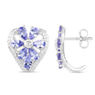 2.97 Carat Genuine Tanzanite & White Topaz .925 Sterling Silver Earrings