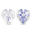 2.97 Carat Genuine Tanzanite & White Topaz .925 Sterling Silver Earrings