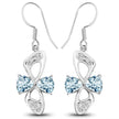 5.06 Carat Genuine Blue Topaz and White Topaz .925 Sterling Silver Earrings