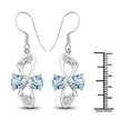 5.06 Carat Genuine Blue Topaz and White Topaz .925 Sterling Silver Earrings