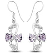 4.06 Carat Genuine Pink Amethyst & White Topaz .925 Sterling Silver Earrings