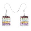 4.32 Carat Genuine Multi Stones .925 Sterling Silver Earrings