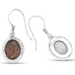 4.72 Carat Genuine Copper Bloom Drusy and White Topaz .925 Sterling Silver Earrings
