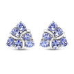 2.04 Carat Genuine Tanzanite .925 Sterling Silver Earrings