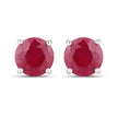 0.86 Carat Genuine Ruby 10K White Gold Earrings
