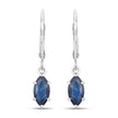 1.20 Carat Genuine Blue Sapphire 10K White Gold Earrings