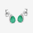 0.70 Carat Genuine Zambian Emerald 10K White Gold Earrings