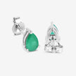 0.70 Carat Genuine Zambian Emerald 10K White Gold Earrings