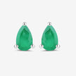 0.70 Carat Genuine Zambian Emerald 10K White Gold Earrings
