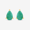 0.70 Carat Genuine Zambian Emerald 10K Yellow Gold Earrings