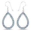 4.32 Carat Genuine London Blue Topaz .925 Sterling Silver Earrings